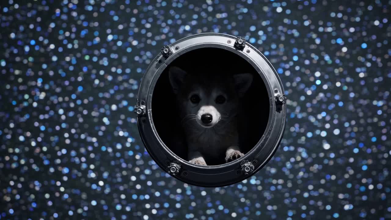 Corgi in a Space Porthole