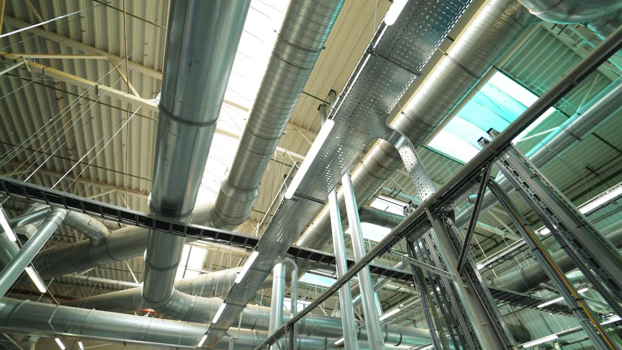 project of the pipe ventilation system at the wood-processing plant. Modern floorboard manufacturing plant