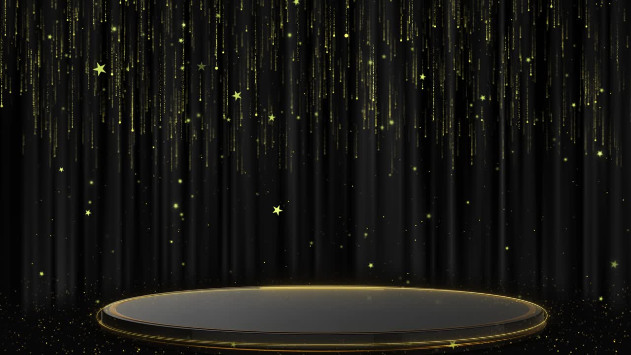 Animated award party stage golden stage backdrop stage podium realistic 3d elements moving animation