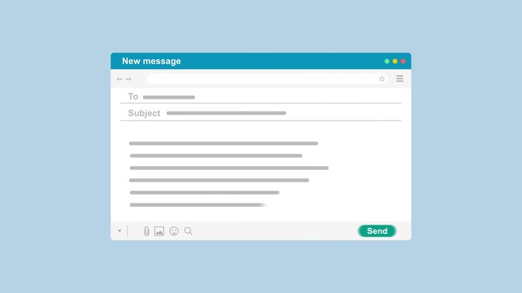 Animated Email Interface Opening and Composing New Message