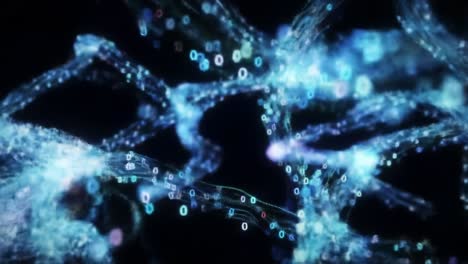 exploring the intricate and vibrant world of digital networks, this showcases flowing data streams and glowing patterns. a captivating view of technology in motion and its complexity.