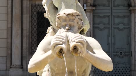 moor fountain ,by giacomo della porta, piazza navona in rome, italy