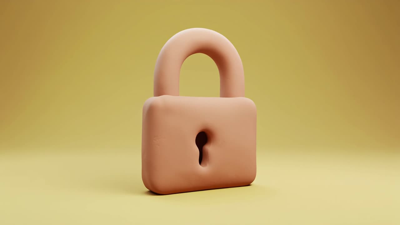 Icona Lucchetto 3D Animata per Sicurezza e Protezione