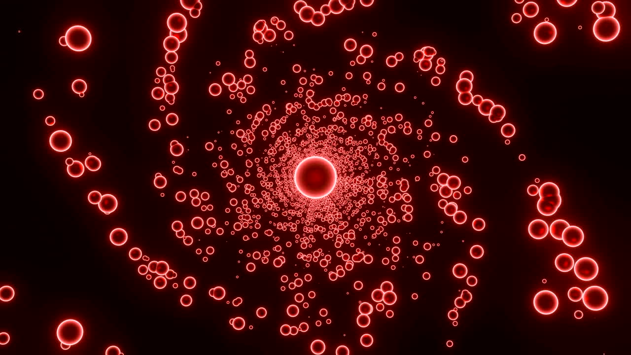 círculos espirales rojos brillantes abstractos