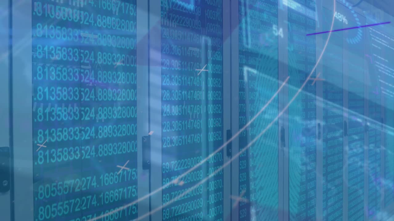 Animation of data processing over server room
