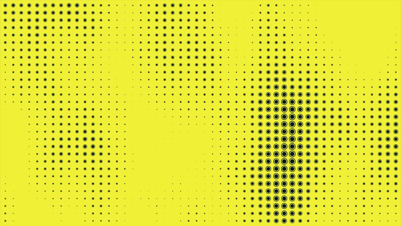 fondo de bucle de movimiento de puntos de medio tono, uhd animación de puntos cómicos de medio tono. patrón de onda. animación de patrón retro y vintage.