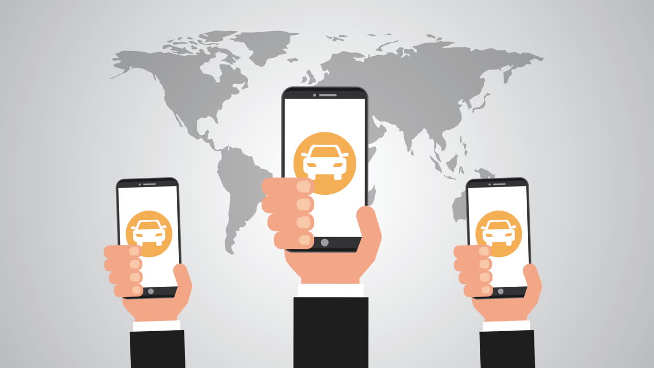 teléfono inteligente con aplicación de transporte de vídeo