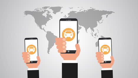 teléfono inteligente con aplicación de transporte de vídeo