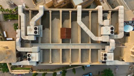 day view of aerial shot of al masjid al burhani in karachi, pakistan