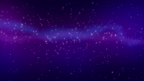 starry night sky dark blue motion graphics background with stars sparkles twinkling and blinking in universe space. milky way glowing starlight, 4k stock looped animation