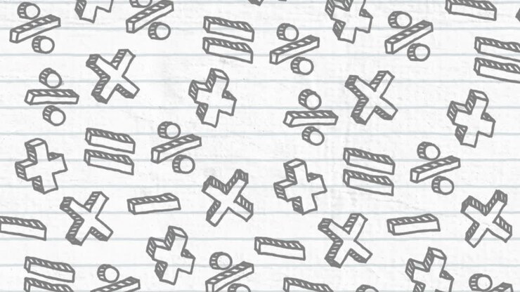 Animation af matematiske symboler og databehandling over et teleskop.