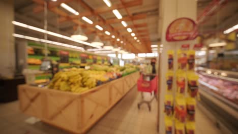 blurred background. fresh organic vegetables and meat the farmers market