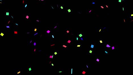 colorful confetti falling on black background (seamless loop)