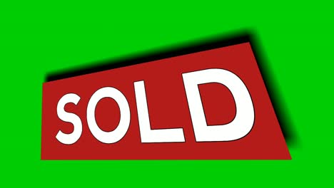 sold text moving animation motion graphics moving up on green screen for flash sales,black friday, shopping or discount projects business concept
