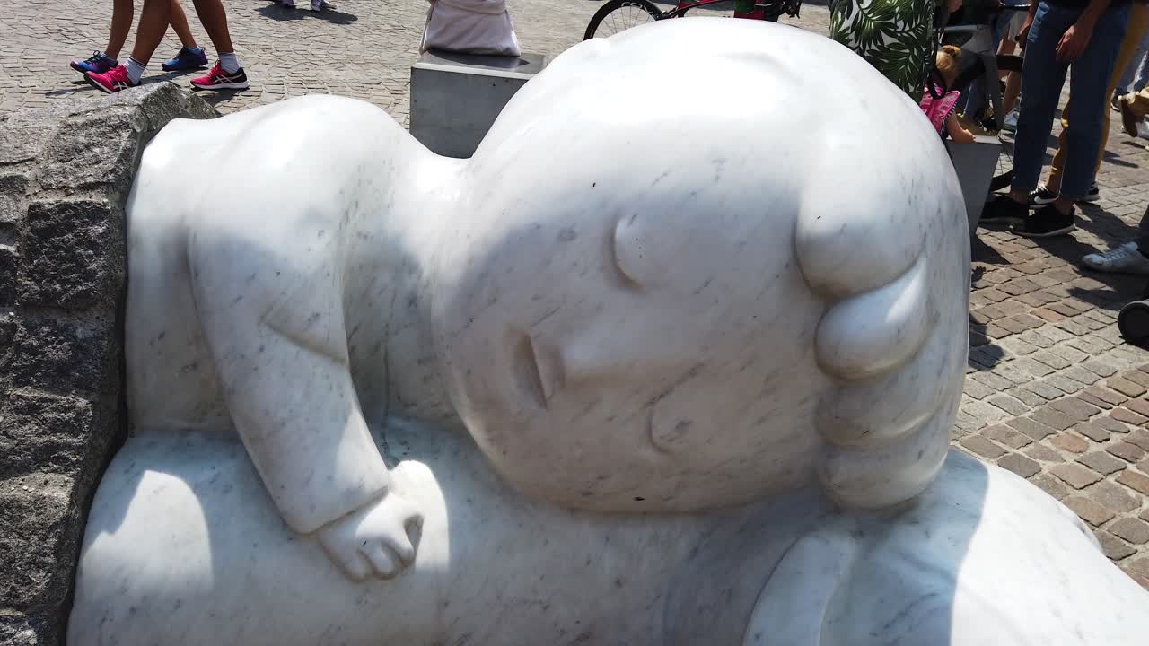 Antwerp, Belgium - September 23, 2021: The Nello and Patrasche Statue on the street