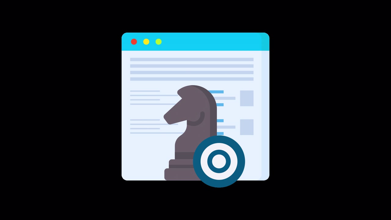 Animated Chess Knight on Document Illustrating Strategy and Goals