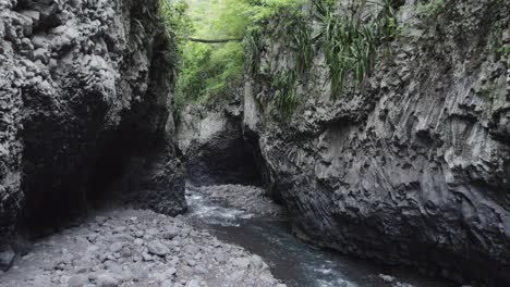 narrow gorge river in jungle