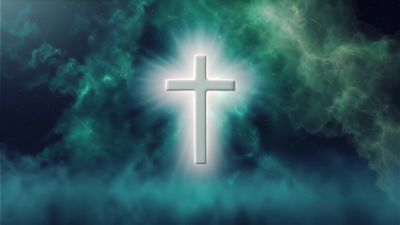 Christian Cross Heavenly Light Worship Background