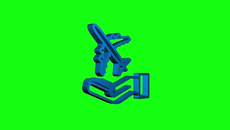 icono de mano de avión, gran diseño para cualquier propósito. avión de papel dibujado a mano. dibujo de línea continua. icono 3d. gráficos de movimiento.