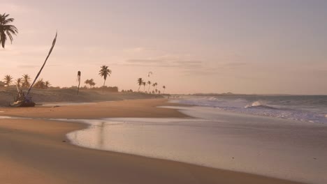 Slow-motion:-The-beach-of-Cumbuco-during-sunset