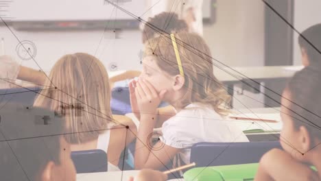 animación de redes de conexiones entre escolares en el aula