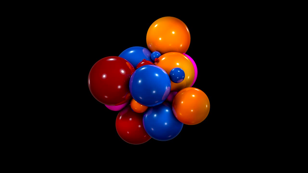 fondo abstracto con movimiento caótico esferas coloridas