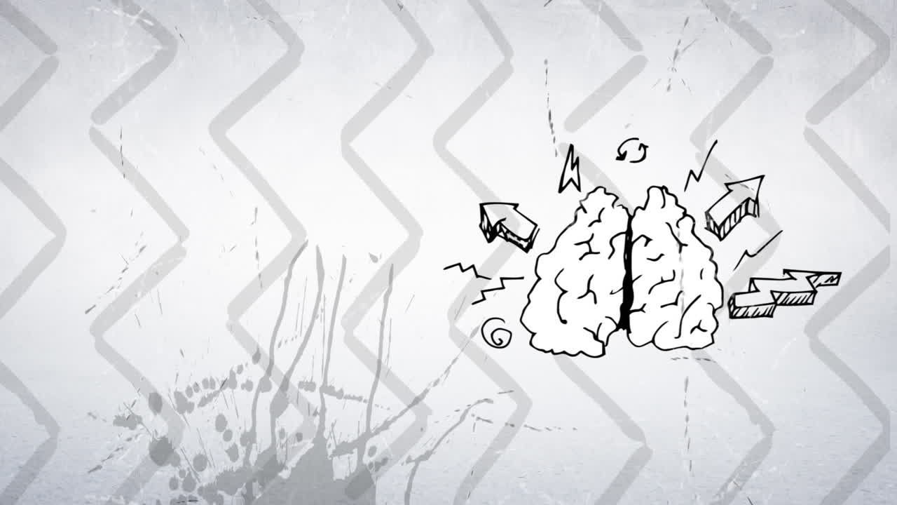 animación digital de un cerebro pensante