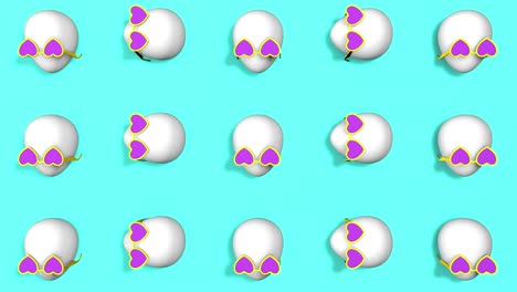 animación en bucle 3d de huevos divertidos de fantasía. fondo de arte contemporáneo.