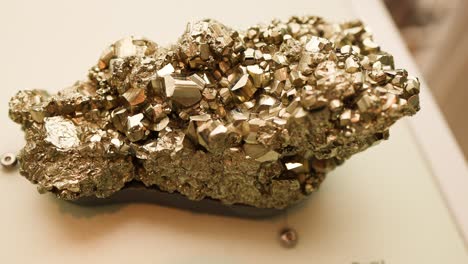 pyrite mineral exhibit at national museum of scotland