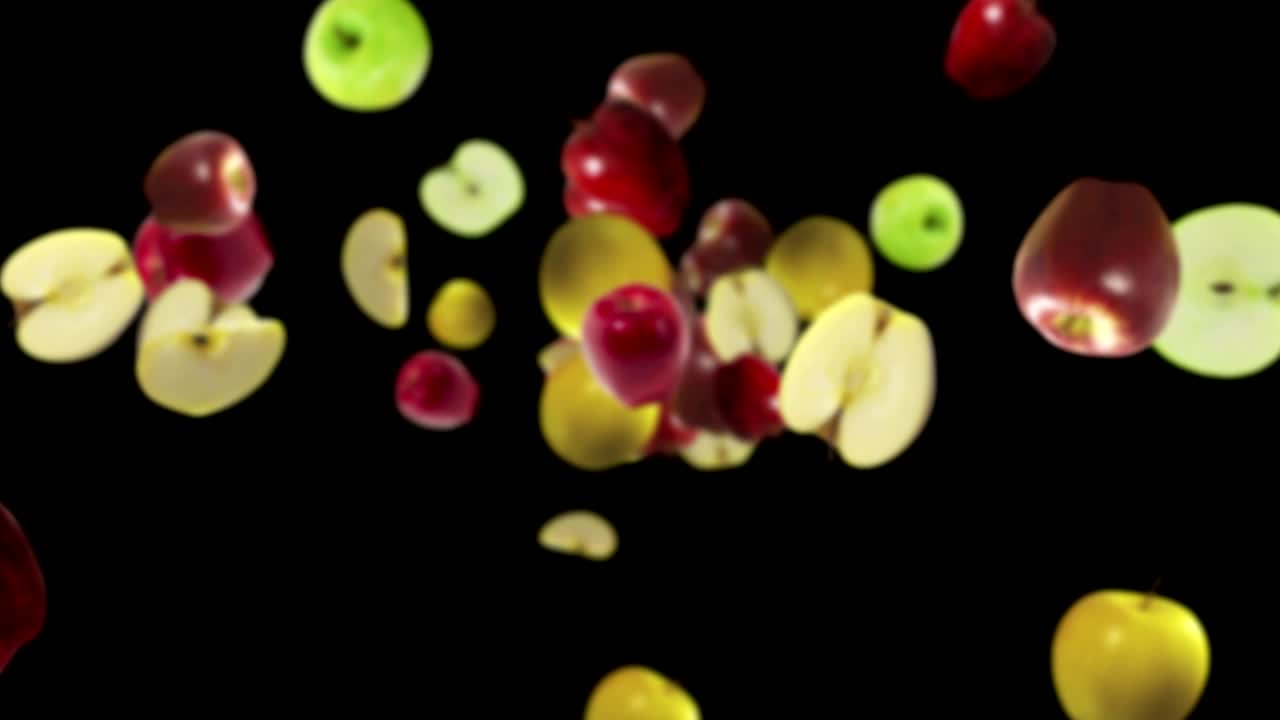 떨어지는 사과 배경, 루프, 알파 채널