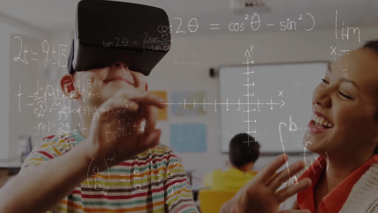 Animation of mathematical equations over schoolchildren using vr headsets