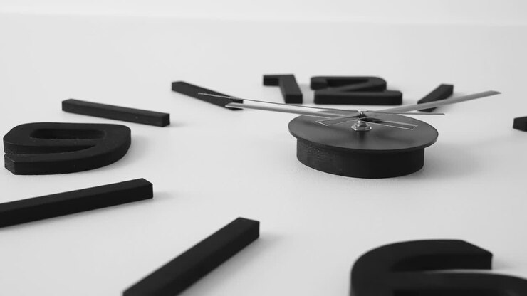Closer look of the big numbers on the wall clock in Estonia
