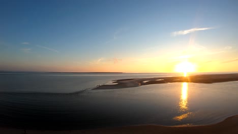 Aerial-drone-footage-german-islands-in-the-distance