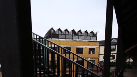 City Stairs with Yellow Building