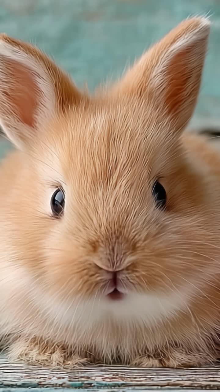 Primo piano di un coniglietto carino e soffice: esplorando le caratteristiche affascinanti e le espressioni di un adorabile coniglio in due fotogrammi.