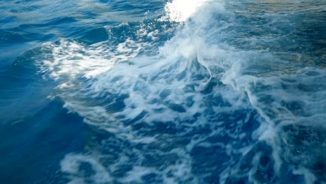 water foam trace behind the ship