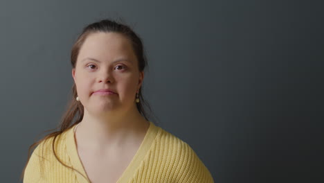 portrait of young woman with down syndrome
