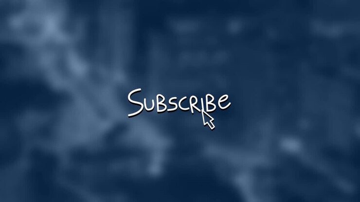 Animation of subscribe text with cursor over out of focus cityscape