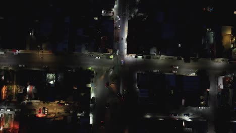 streets from drone at night in ecatepec, mexico