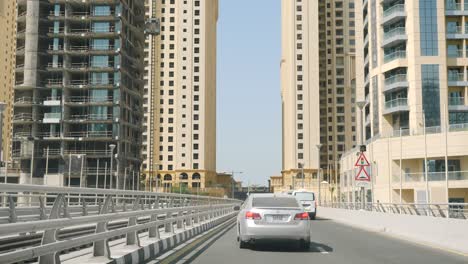 dubai cityscape with cars and construction