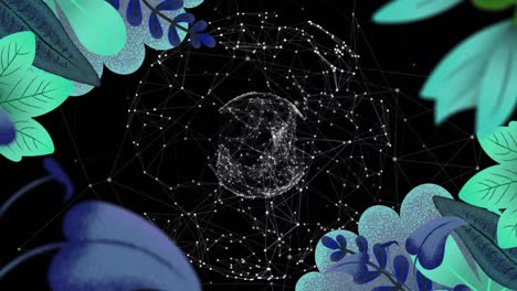 animación del globo sobre plantas exóticas