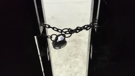 a gate is locked with the chain