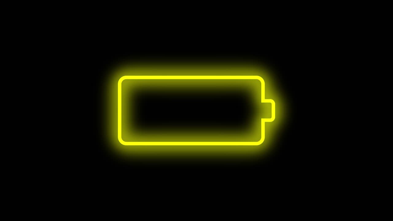 Animasi Ikon Pengisian Baterai Kuning Neon