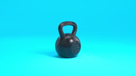 Power-3D-Animation:-black-iron-barbell-rotates-against-a-vibrant-blue-clean-backdrop