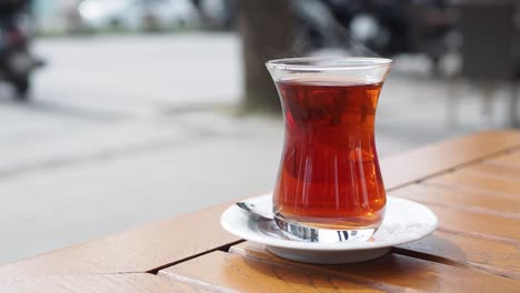 turkish tea in a cafe