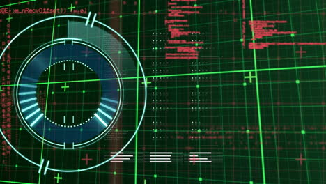animación del escaneo del alcance sobre el procesamiento de datos en la red