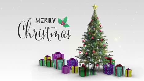 Animation-of-merry-christmas-text-over-christmas-tree