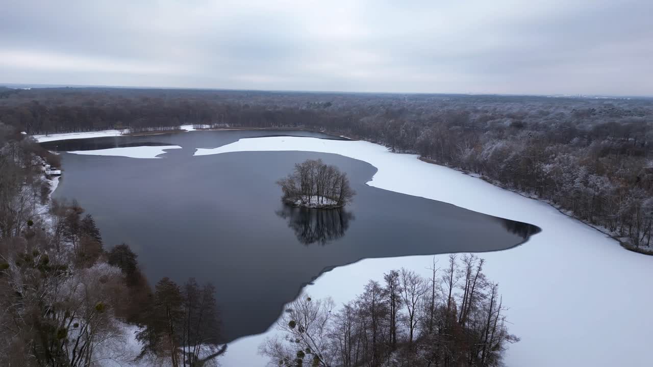 nieve de invierno hielo lago bosque bosque cielo nublado alemania