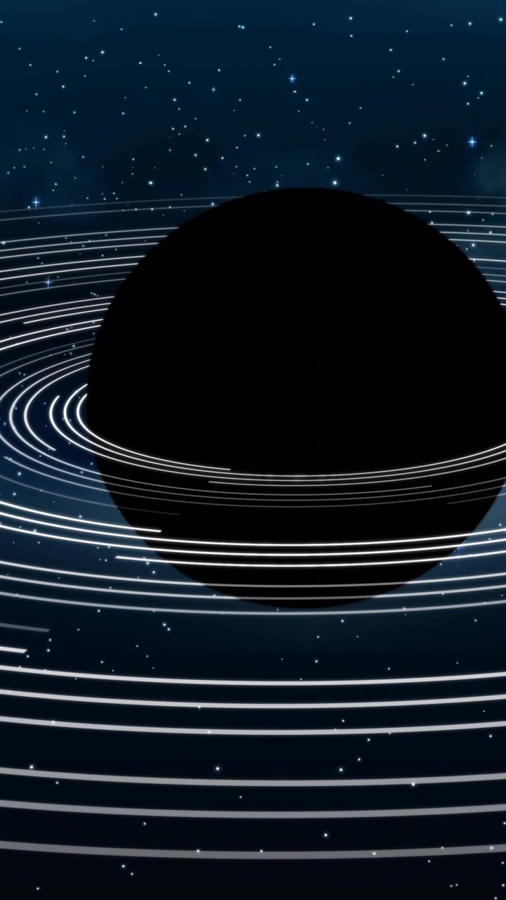 Animation of black planet in navy space