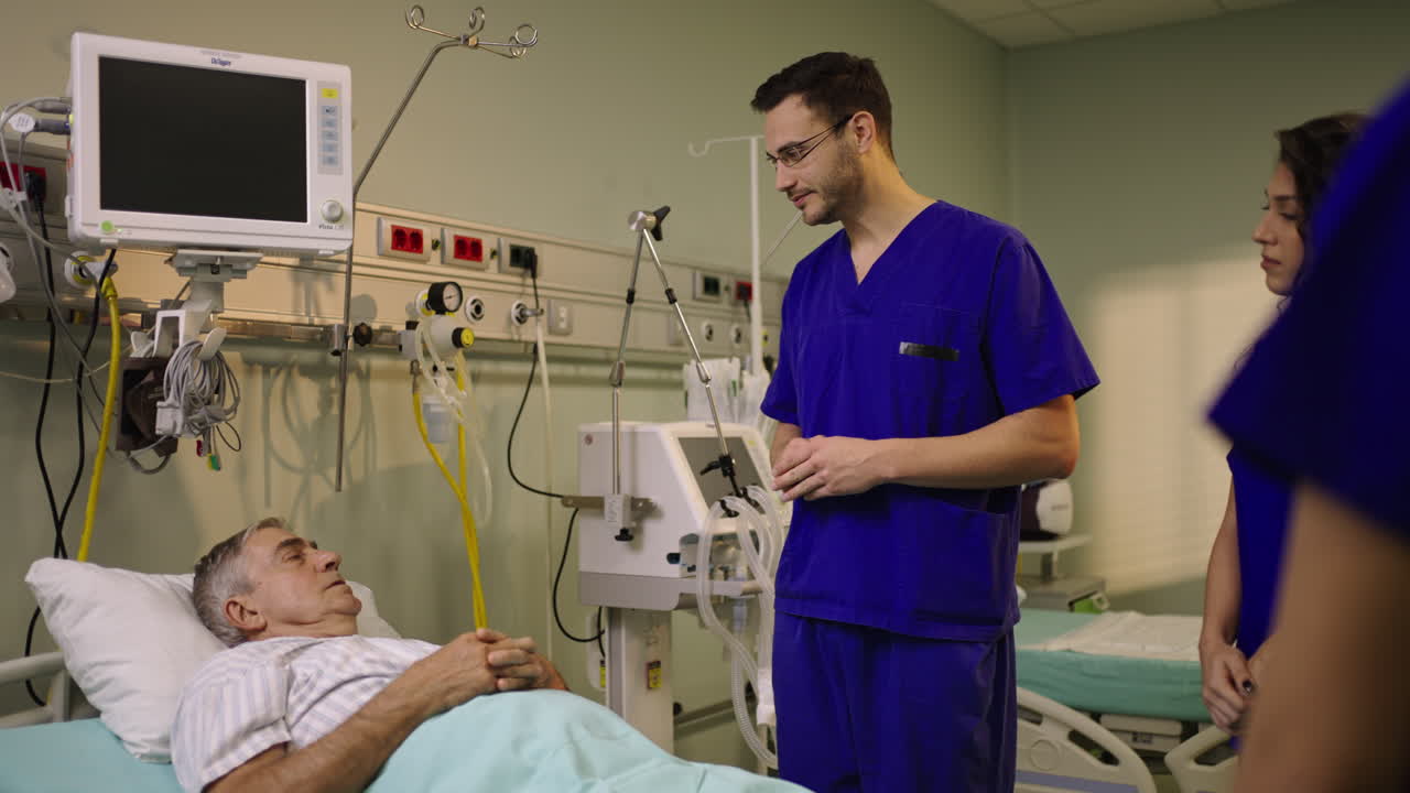 Hospital Ward Scene with Patient and Medical Staff | Premium Stock ...